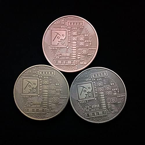 3 יח 'מטבע זיכרון מטבע מצופה זהב מטבע מכסף ביטקוין ביטקוין וירטואלי cryptocurrency 2021 מטבע אספנות במהדורה מוגבלת עם מקרה