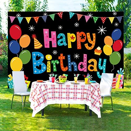 דיז ' י יום הולדת שמח באנר רקע צבעוני קישוטים למסיבת יום הולדת שמח גדול יום הולדת שמח חצר סימן רקע למסיבת יום הולדת