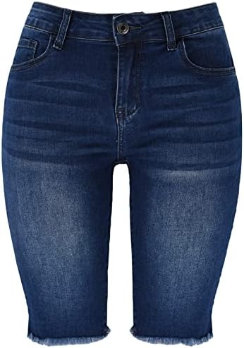 מכנסי ג 'ינס לנשים למתוח אמצע עלייה מכנסי ג' ינס ברמודה