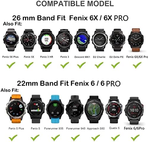 DFAMIN 26 22 ממ מהיר רצועת Watchband עבור Garmin Fenix ​​6 6x Pro 5x 5plus mk2i enduro d2 delta px watch להקת שורש