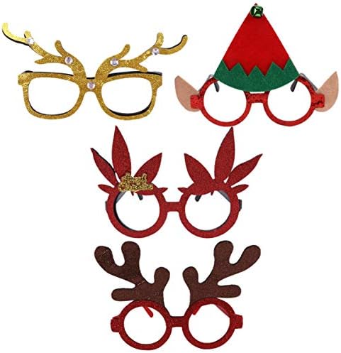 קישוטי הילדות הקישוטים 4 יחידות משקפי מסיבת חג המולד מסגרת איילים קרניים משקפיים משקפי ראייה משקפי ראייה מצחיקים משקפי ים מצחיקים