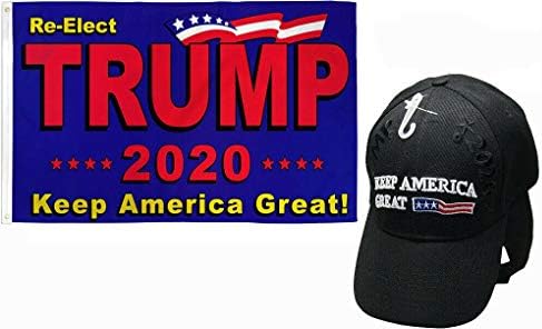 MWS 3x5 3'x5 'בחר מחדש את טראמפ 2020 דגל וטראמפ 2020 שמור על אמריקה נהדר שחור ארהב כובע כובע כפול תפור איכותי פרימיום מקורה