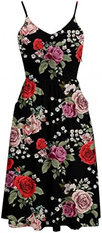 שמלות קיץ לנשים 2023 אופנה פרחוני הדפסת חוף שמלה חמוד צווארון קו להחליק שמלה מקרית שמלות קיץ