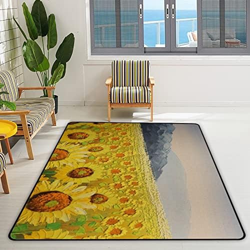 שטיח מקורה שטיח מקורה מחצלת שדות חמניות מוזהבים צהובים לסלון לחדר שינה חינון חינוכי חינוך שטיחים שטיחים 80x58