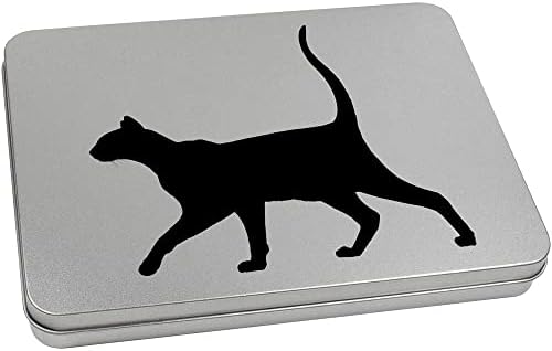 אזידה 'סיאמי חתול צללית' מתכת צירים מכתבים פח / תיבת אחסון