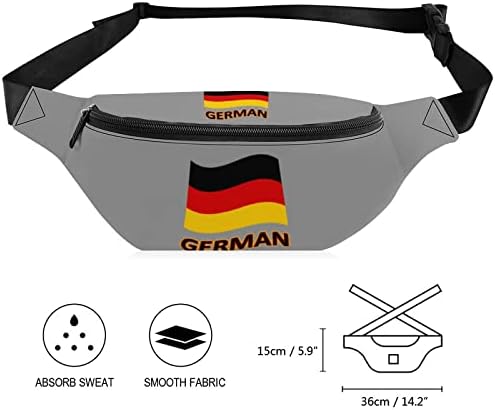 גרמניה דגל טרנדי פאני חבילה עמיד למים קרוסבודי מותניים תיק מתכוונן חגורת עבור נסיעה טיולים רכיבה על אופניים ריצה