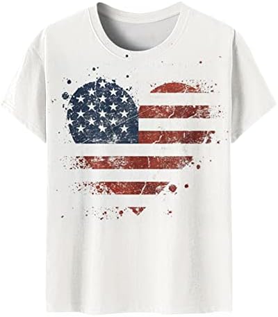 חולצת דגל אמריקאית נשים ארהב פסים כוכבים רביעי יולי חולצות טי טייד