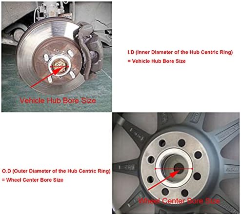 Vlaoschi סגסוגת אדומה אלומיניום רכזת טבעות מרכזיות 60.1 עד 67.1 - טבעות הגלגל הגלגלים עבור רכזת רכב 60.1