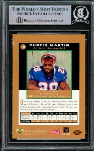 קרטיס מרטין חתימה משנת 1995 כרטיס SP העליון מס '18 פטריוטים בניו אינגלנד בקט באס 14612504 - כרטיסי כדורגל עם חתימה של NFL