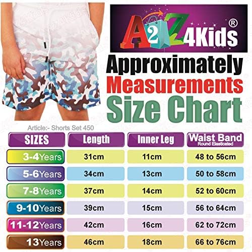 A2Z 4 לילדים מכנסיים קצרים צבע שיפוע בניגוד שני תלבושת קיץ טונים בנות בנות בנות בגילאי 5-13 שנים