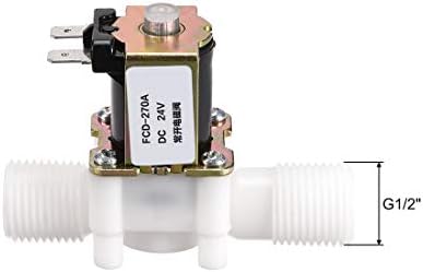 UXCell DC24V G1/2 מים פלסטיק שסתום סולנואיד חשמלי מתג כניסת לחץ N/O בדרך כלל מתג כניסת לחץ