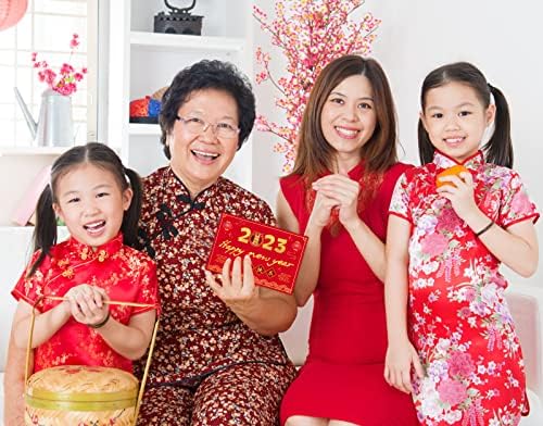 Patcee כרטיס שנה טובה סינית טובה 2023 שנה של כרטיסי הברכה של הארנב עם מעטפה 2023 מצחיק סיני שנה חדשה מתנות כרטיס ארנב לילדים