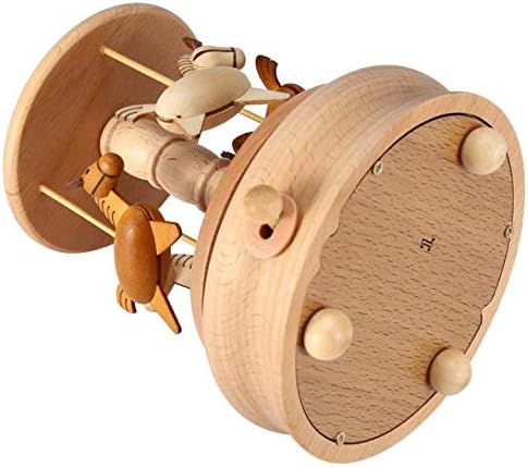 FBVCDX רטרו רטרו קופסת מוסיקה קופסת קרוסלה בצורת עץ עץ עץ