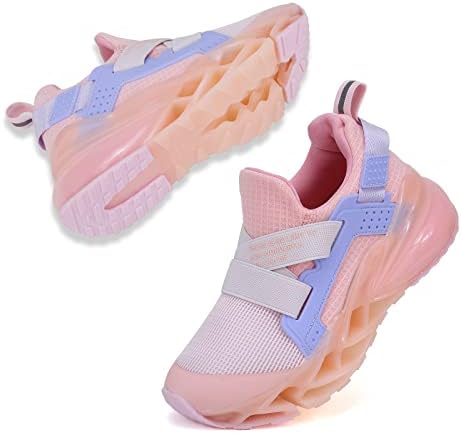 נעלי נעלי ספורט של Kalakids ילדים, מנעלי נעלי הליכה נושמות נוחות ללא החלקה נעלי טניס סוג טניס לבנים בנות