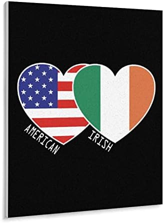 אירי אמריקאי דגל לבבות צבע על ידי מספרי ערכות בד עשה זאת בעצמך אקריליק שמן ציור עבור בית קיר תפאורה 12 * 16 אינץ