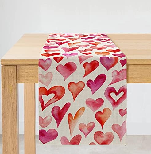 קישוטי יום האהבה שולחן שולחן 72 אינץ 'אוהב בית חווה אדום