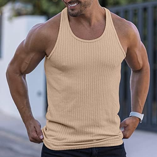RTTUIOP גופיות כושר גופיות לגברים חולצות ללא שרוולים מהירות מתיחה יבשה קרה רזה מתאימה אימון שרירים ריצה תחתונים