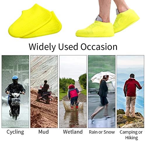 Whyjjqian עמיד למים סיליקון כיסויי גשם לגשם, גשם גומי לא ניתן לשימוש חוזר מכסה נעליים מגני נעליים חיצוניות עם סוליה ללא