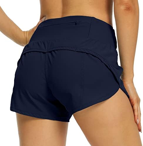 מכנסי הריצה של Haowind לנשים עם כיסים מותניים מותניים מכנסי ספורט אתלטי מהיר מכנסי אימון כושר יבש מהיר עם אניה
