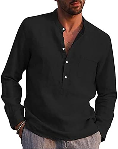 חולצות פשתן של זפודים לגברים כפתור שרוול ארוך/קצר מטה חולצות שמלה מזדמנים חולצות חוף רזה רזה כושר ...