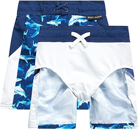 כפפת גוף פעוטות סטריחה של בנים תינוקות - 4 חלקים upf 50+ חולצת שחייה עם שרוול קצר וסט בגד ים בגד ים