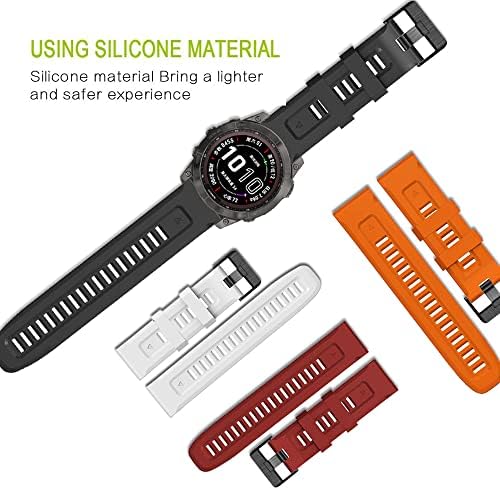 DJDLFA 26 22 ממ סיליקון מהיר מהיר רצועת שעון רצועת שעון עבור Garmin Fenix ​​7X 6X 5X 3HR Watch Stherabit Strap Strap for