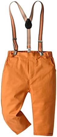 נערי פעוטות בג'ייטה מכנסי מטען בצבע אחיד עם כתפיות y-back ניתנות לבלאי יומיומי מזדמן