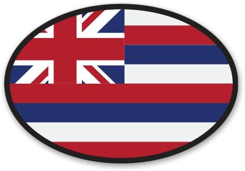 GT גרפיקה דגל מדינת הוואי סגלגל - מדבקת ויניל מדבקה אטומה