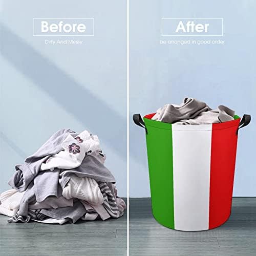 איטליה דגל סל כביסה סל כביסה תיק סל אחסון תיק מתקפל גבוה עם ידיות