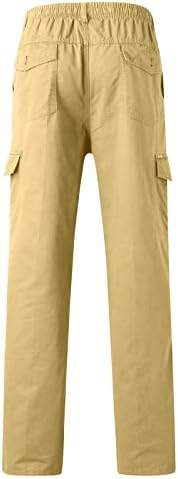 גברים מכנסיים כותנה רופפת פלוס גודל מכנסי מותניים אלסטיים מוצקים מכנסיים מכנסי טרנינג מטען לגברים