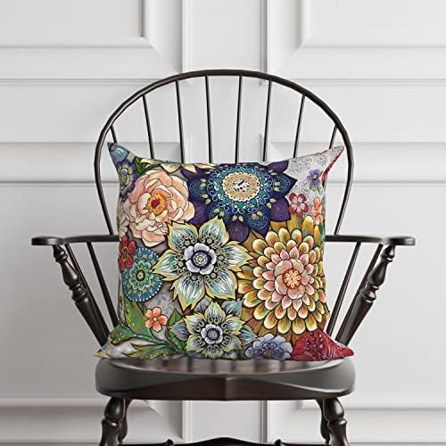 Asuexpect Boho Floral Fillow Covers Covers Set of 2 כריות כריות דקורטיביות פרחים בוהמיים צבעוניים לספה חדר שינה תפאורה ביתית,