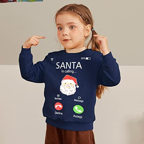 סווטשירט סווטשירט סווטשירט מכוערת חולצת משאית לחג המולד לילדים חג המולד סוודר איילים איילים סנטה צמרת 2-7 שנים