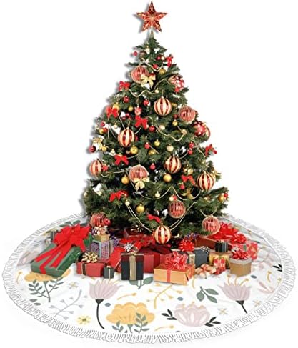 Zinnia elegans אדמונית עץ פרחוני חצאיות קישוטי חג המולד, חצאית עץ עונתית עונתית לחג מסיבות חג המולד כל האירועים 36