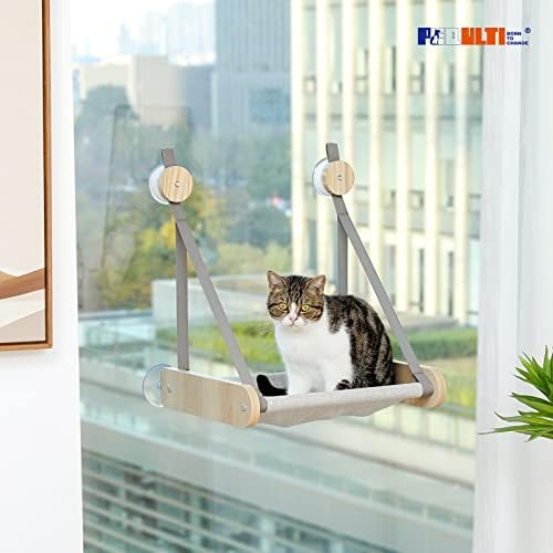 פקולטי 51.4 סנטימטרים מודרני חתול עץ פרימיום 6 רמות עץ חתול מגדל עם פקולטי חתול חלון מוט, חתול חלון ערסל