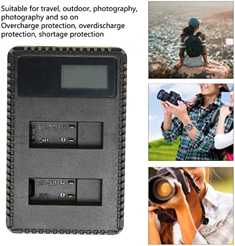 מטען סוללות מצלמה כפולה, שיא USB של סוללות מצלמה עם תצוגת LCD עבור AHDBT -501 סוללת מצלמה לצילום חיצוני תיירות