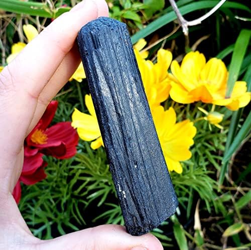 טורמלין שחור שורל מבית אשכול ברזיל יומן גולמי גביש טבעי ריפוי אבן חן אבן מס '3