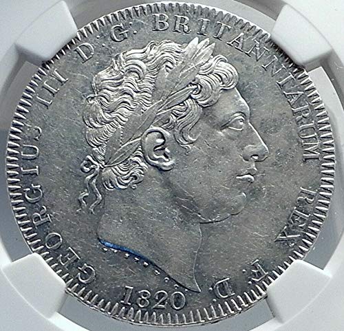 1820 בריטניה 1820 בריטניה הגדולה בריטניה המלך ג'ורג 'השלישי עתיק AR מטבע AU פרטים NGC