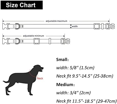 Btinesuff 4 מחשבים הדפס ניילון צווארוני כלבים חמודים לכלבים בינוניים של גור, דפוסים גיאומטריים שבטיים צווארון מתכוונן