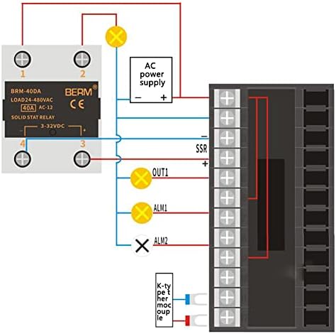 Studyset Digital PID תרמוסטט rex-ch402 FK02-MVXAB 48-240VAC 0-400 מעלות בקר טמפרטורה CH תרמוסטט חכם לחממת תנור מבשלת