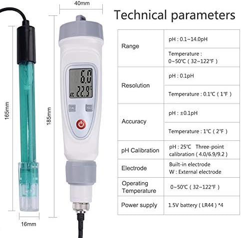 ערכת מבחן עט PH PE מקצועי בודק איכות מים עם דיוק pH של 0.1 PH 3 נקודות כיול AUTOX ATC בודק אלקטרודה חיבור חיצוני