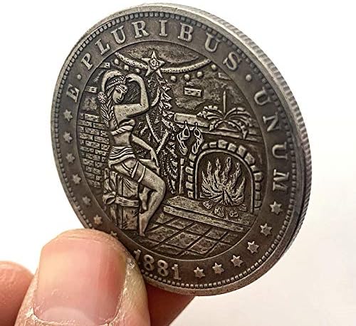 מטבע העתק 1881 מטבע חג המולד של חג המולד מטבע חביב מטבע זיכרון מטבע מצופה מכסף מטבע ברי מזל מטבע ביטקוין