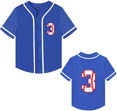 יוג'י איטאורי פעוט חולצת יום הולדת בייסבול ג'רזי תלבושת לילדים תלבושת שנייה שלישית 4 יום הולדת בן 4 יום הולדת בן 4