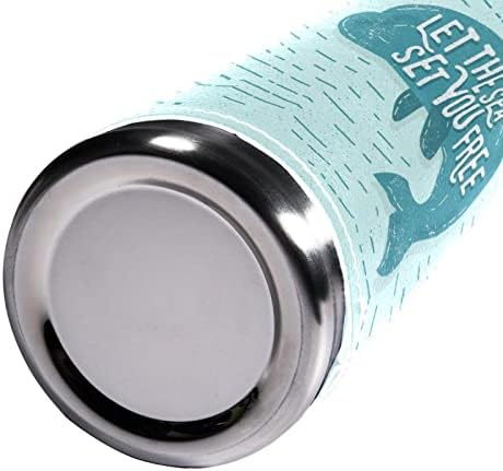 SDFSDFSD 17 גרם ואקום מבודד נירוסטה בקבוק מים ספורט קפה ספל ספל ספל עור אמיתי עטוף BPA בחינם, דולפין וינטג '