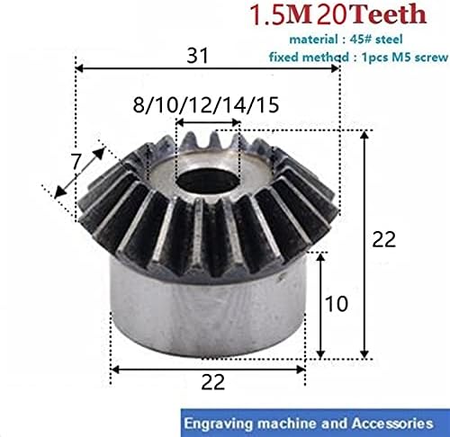 1.5 מודולוס 20 שיניים פנימי חור 8 ממ 10 ממ 12 ממ 14 ממ 15 ממ הילוך שיניים ספירלת פוע הילוכים עבור דגם רכב שינוי