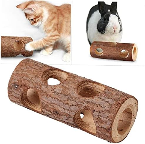 מנהרת עץ זורקת כלב בטוח כלב עץ חלול מתנה לעכברי אוגר חתול צינור מוצק שיניים טחינת ארנב צעצוע חיית מחמד