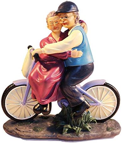 פסלים פיסול פסלונים פסלונים, שרף יצירתי דמות אופניים קריקטורה מצוירים הורים ישנים דמויות קישוטי פסלון אספנות, מלאכות