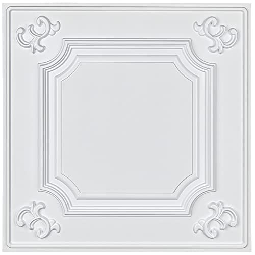 אריחי תקרה של ART3D טיפת תקרת 24x24 בלבן, לוחות ניקוזים מדביקים 2x2
