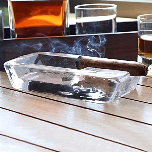 מאפרה של Luckxuan סיגרים עיצוב זכוכית גביש בעבודת יד ועישון אביזר יוקרתי של טבק יכול למגש מאפרים