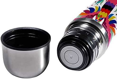 SDFSDFSD 17 גרם ואקום מבודד נירוסטה בקבוק מים ספורט קפה ספל ספל ספל עור אמיתי עטוף BPA בחינם, דפוס מקסיקני
