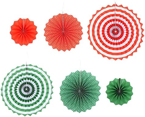 6 מחשבים נייר מעריצים מתקפלים פסטיבל פרח מעטר מעטר מאווררי נייר דקורטיביים לקישוטים לבית/קיר/חדר